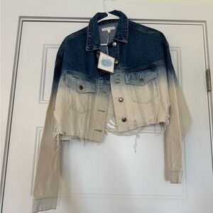Ombre Blue and Cream Jean Jacket